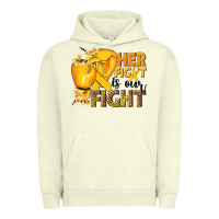 Pigment Pistachio Her fight is our fight Childhood Cancer yellow Urban Hoodie - NancyCooperArtShop