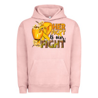 Pigment Salmon Her fight is our fight Childhood Cancer yellow Urban Hoodie - NancyCooperArtShop