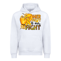 White Her fight is our fight Childhood Cancer yellow Urban Hoodie - NancyCooperArtShop