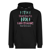 Black i stole their hearts now i am stealing their last Heavyweight Hoodie - MaliasSmallBusiness