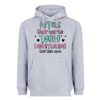Heather Grey i stole their hearts now i am stealing their last Heavyweight Hoodie - MaliasSmallBusiness