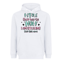 White i stole their hearts now i am stealing their last Heavyweight Hoodie - MaliasSmallBusiness