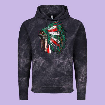 Mexican Flag Indian Headdress Vintage Hoodie Designed By Ranaportraitstore
