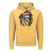 Vintage Mustard mexican flag indian headdress Vintage Hoodie - RanaPortraitStore