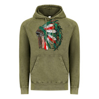 Vintage Olive mexican flag indian headdress Vintage Hoodie - RanaPortraitStore