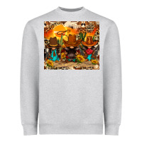 Heather Grey western gnomies Heavyweight Sweatshirt - FaDigitalArtStudio