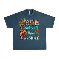 Midnight Navy faith makes all things possible Urban Heavy Tee - BarkalooDesign