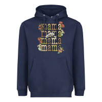 Navy mama mama mama mama western flower Heavyweight Hoodie - NancyCooperArtShop