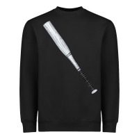 Black white wooden softball bat Heavyweight Sweatshirt - FaDigitalArtStudio
