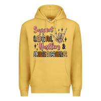 Antique Gold support local hustlers and dreamers Premium Hoodie - Artiststas