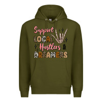 Army Green support local hustlers and dreamers Premium Hoodie - Artiststas