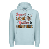 Blue Mist support local hustlers and dreamers Premium Hoodie - Artiststas