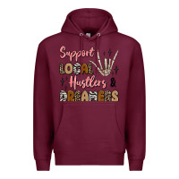 Burgundy support local hustlers and dreamers Premium Hoodie - Artiststas
