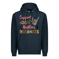 Navy support local hustlers and dreamers Premium Hoodie - Artiststas