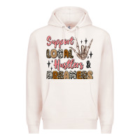 Pale Pink support local hustlers and dreamers Premium Hoodie - Artiststas