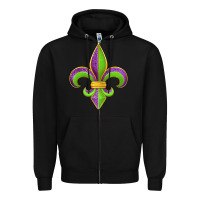 Black mardi gras fleur de lis leopard Zipper Hoodie - Jasminsmagicworld