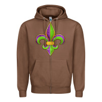 Chestnut mardi gras fleur de lis leopard Zipper Hoodie - Jasminsmagicworld