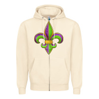 Sandshell mardi gras fleur de lis leopard Zipper Hoodie - Jasminsmagicworld