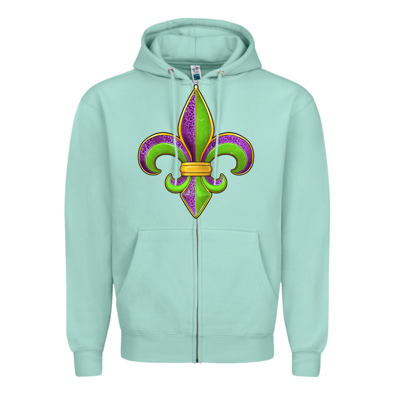 Mardi Gras Fleur De Lis Leopard Zipper Hoodie by Jasminsmagicworld | Teevron