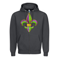 Smoke mardi gras fleur de lis leopard Zipper Hoodie - Jasminsmagicworld