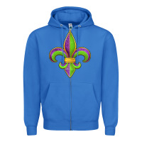 True Royal mardi gras fleur de lis leopard Zipper Hoodie - Jasminsmagicworld