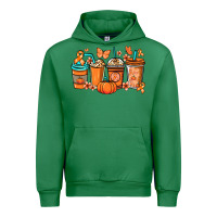 Emerald Kidney Cancer coffee cups orange ribbon Urban Hoodie - NancyCooperArtShop