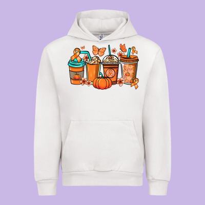 Kidney Cancer Coffee Cups Orange Ribbon Urban Hoodie Designed By Nancycooperartshop