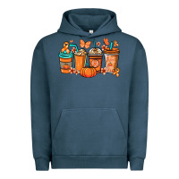 Pigment Midnight Navy Kidney Cancer coffee cups orange ribbon Urban Hoodie - NancyCooperArtShop