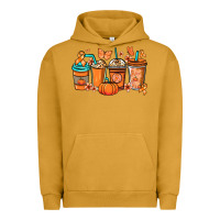 Pigment Peanut Butter Kidney Cancer coffee cups orange ribbon Urban Hoodie - NancyCooperArtShop