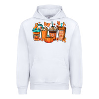 White Kidney Cancer coffee cups orange ribbon Urban Hoodie - NancyCooperArtShop