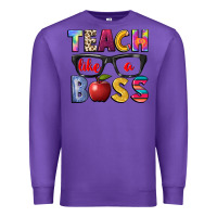 Purple teach like a boss Premium Sweatshirt - NancyCooperArtShop