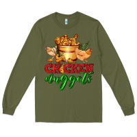 Army Green chicken nuggets Long Sleeve Tee - AdoDesignShop