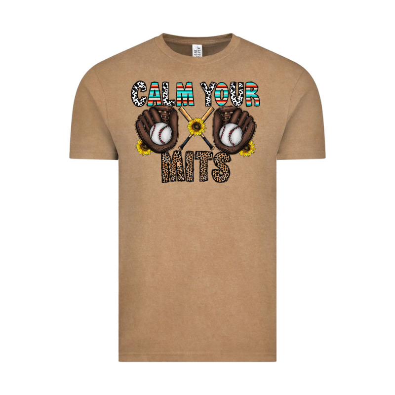 Calm Your Mits Baseball Vintage Tee by CowhideDigitalArt | Teevron