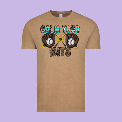 Calm Your Mits Baseball Vintage Tee Designed By Cowhidedigitalart