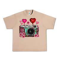 Burro floral heart pink leopard vintage camera Urban Heavy Tee - FaDigitalArtStudio