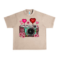 French Oak floral heart pink leopard vintage camera Urban Heavy Tee - FaDigitalArtStudio