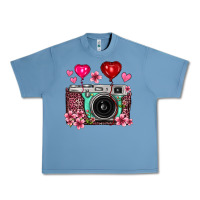 Pebble Blue floral heart pink leopard vintage camera Urban Heavy Tee - FaDigitalArtStudio