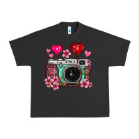 Pigment Black floral heart pink leopard vintage camera Urban Heavy Tee - FaDigitalArtStudio