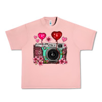 Salmon floral heart pink leopard vintage camera Urban Heavy Tee - FaDigitalArtStudio