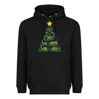 Black dinosaur christmas tree Heavyweight Hoodie - MaliasSmallBusiness