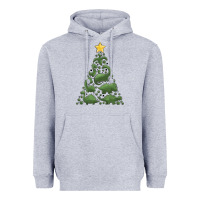 Heather Grey dinosaur christmas tree Heavyweight Hoodie - MaliasSmallBusiness