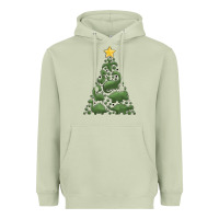 Matcha dinosaur christmas tree Heavyweight Hoodie - MaliasSmallBusiness