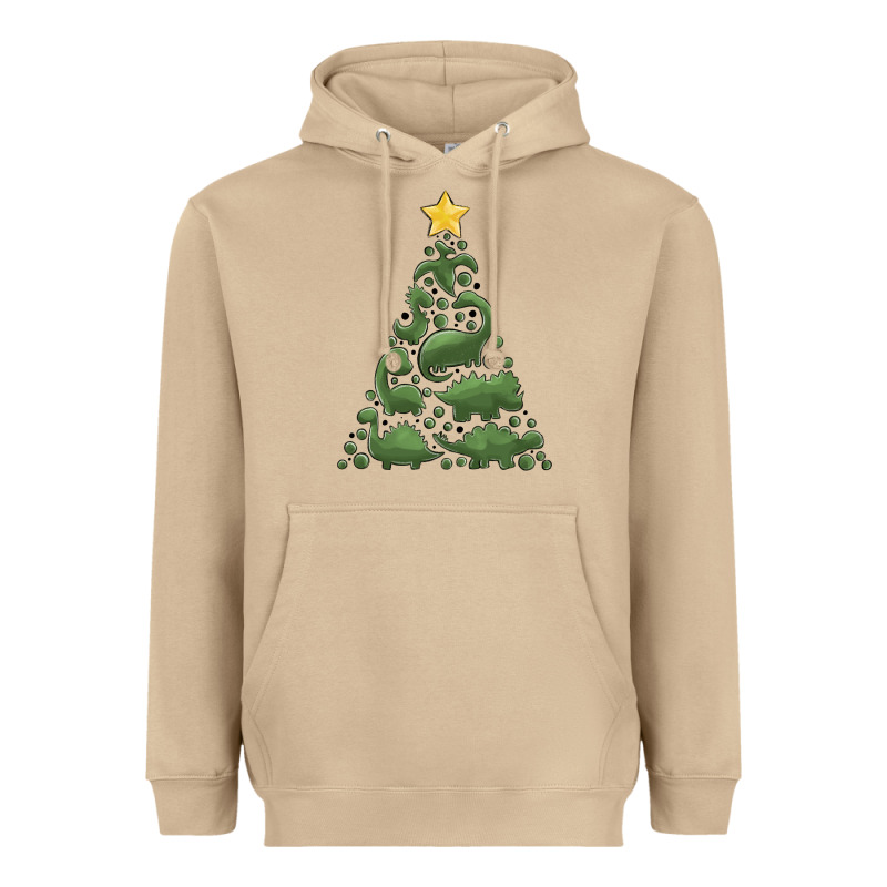 Dinosaur Christmas Tree Heavyweight Hoodie by MaliasSmallBusiness | Teevron