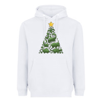 White dinosaur christmas tree Heavyweight Hoodie - MaliasSmallBusiness