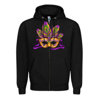 Black mardi gras carnival mask Zipper Hoodie - Jasminsmagicworld