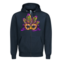 Navy mardi gras carnival mask Zipper Hoodie - Jasminsmagicworld