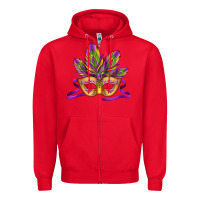 Red mardi gras carnival mask Zipper Hoodie - Jasminsmagicworld