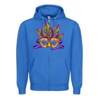 True Royal mardi gras carnival mask Zipper Hoodie - Jasminsmagicworld