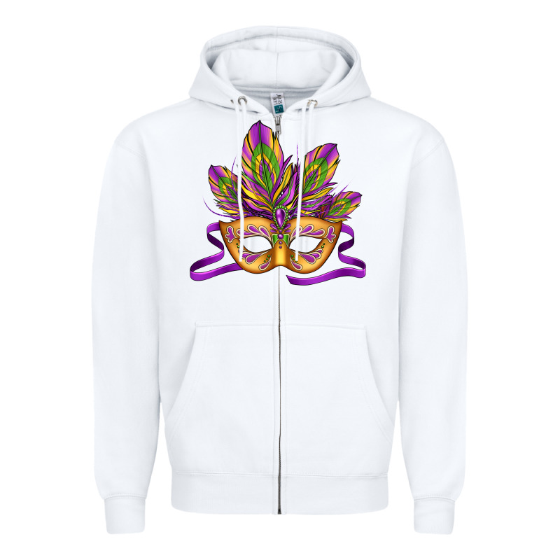Mardi Gras Carnival Mask Zipper Hoodie by Jasminsmagicworld | Teevron
