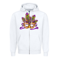 White mardi gras carnival mask Zipper Hoodie - Jasminsmagicworld